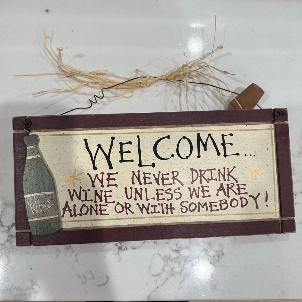 Rustic Welcome Wine Sign